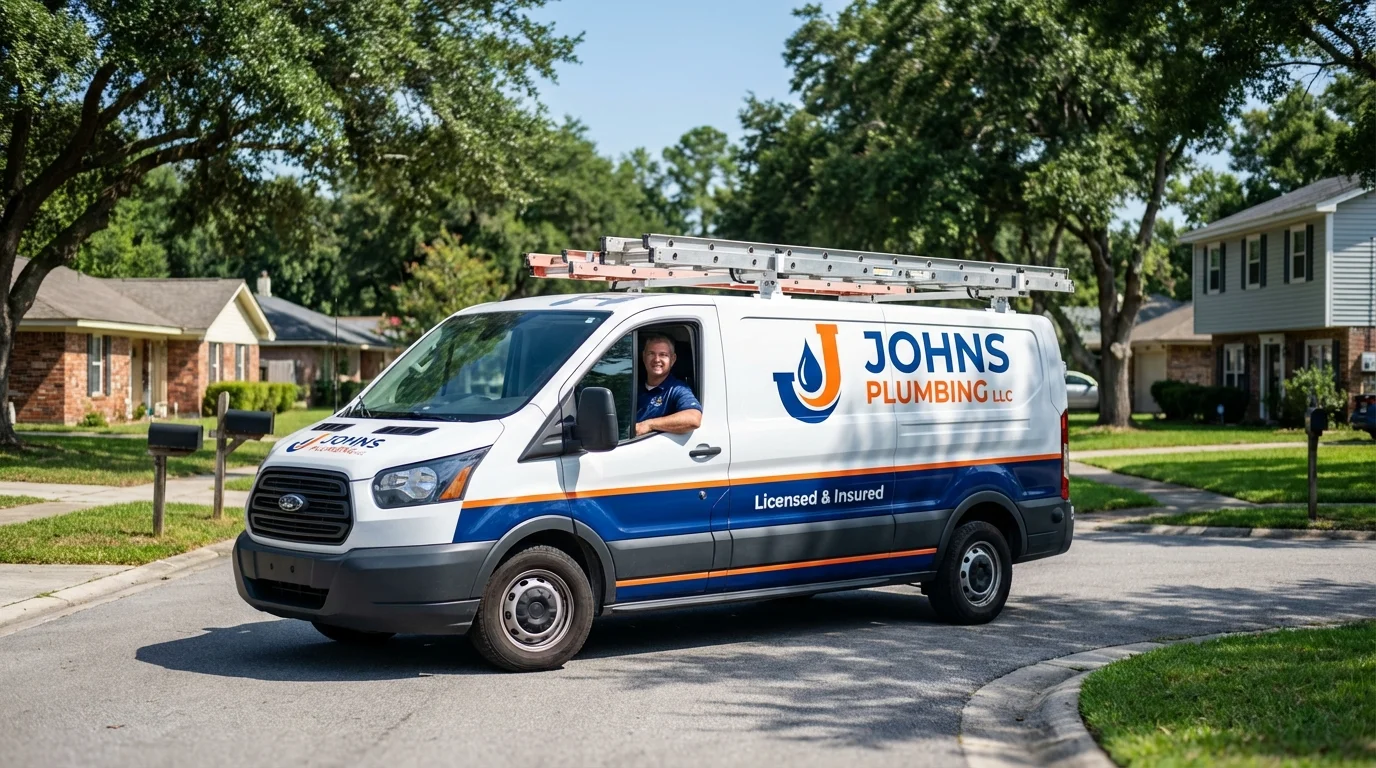 Johns Plumbing LLC service van in Leetsdale, PA