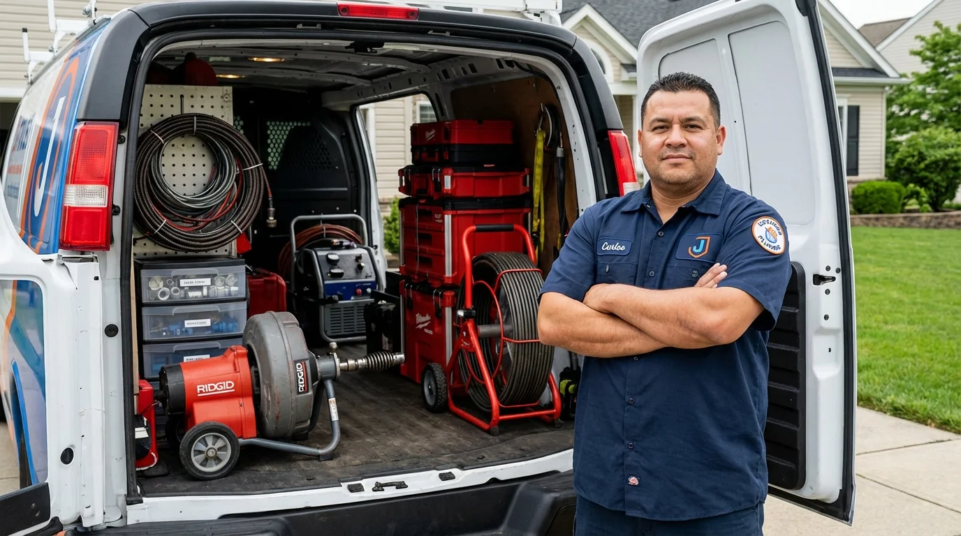 Professional drain cleaning equipment and Johns Plumbing LLC plumber in Leetsdale